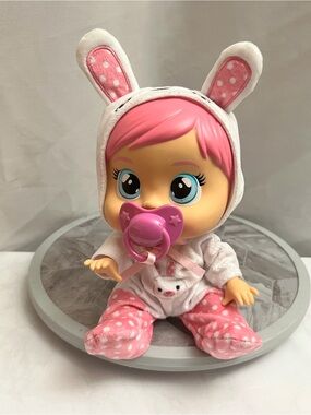 IMC Toys Cry Babies BFF Bunny Doll Pink Hair Pacifier 9” Interactive